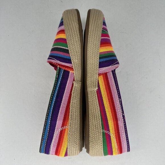 Maui Island Womens Tiki Multicolor Canvas Color Striped Size 7M Slip On Shoes - Picture 6 of 10